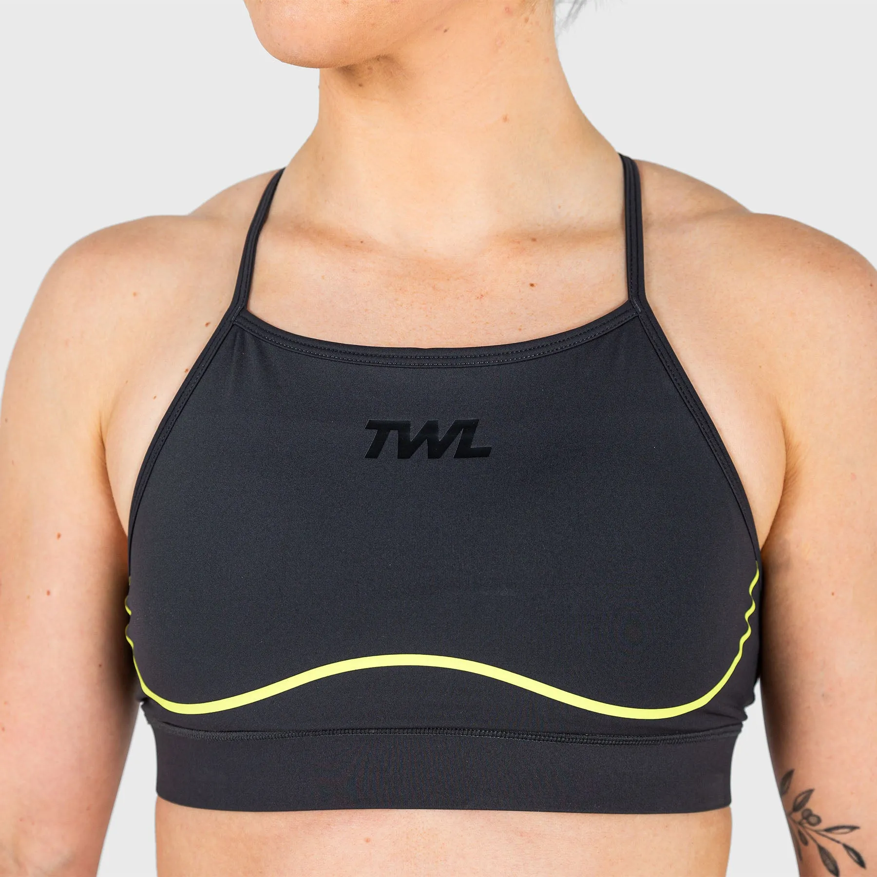 TWL - WOMEN'S FLEET BRA - PHANTOM/CITRUS