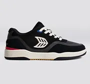 UBA PRO Black Suede and Mesh Ivory Logo Red Sneaker Men