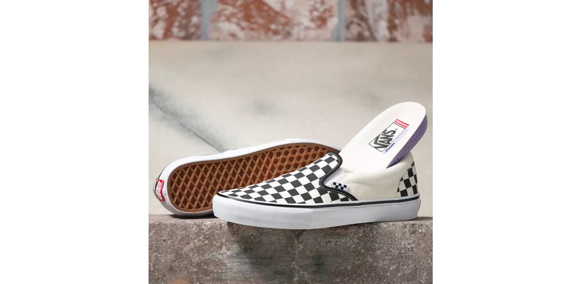 Vans Skate Checkerboard Slip-On Shoes Black/Off White