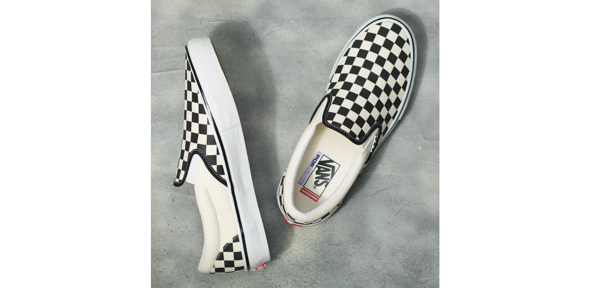 Vans Skate Checkerboard Slip-On Shoes Black/Off White