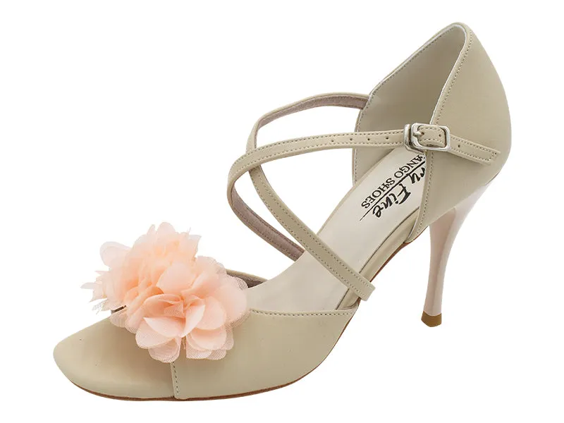 VFTango 025X Light Beige Leather & Peach Flower