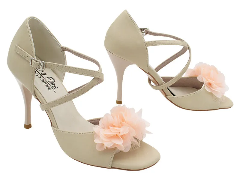 VFTango 025X Light Beige Leather & Peach Flower