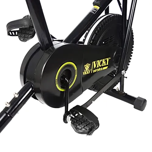 Vicky Fitness Air Bike with Moving Handle Full Body Workout with Cushioned Seat for Cardio Training, Weight Loss & Workout at Home