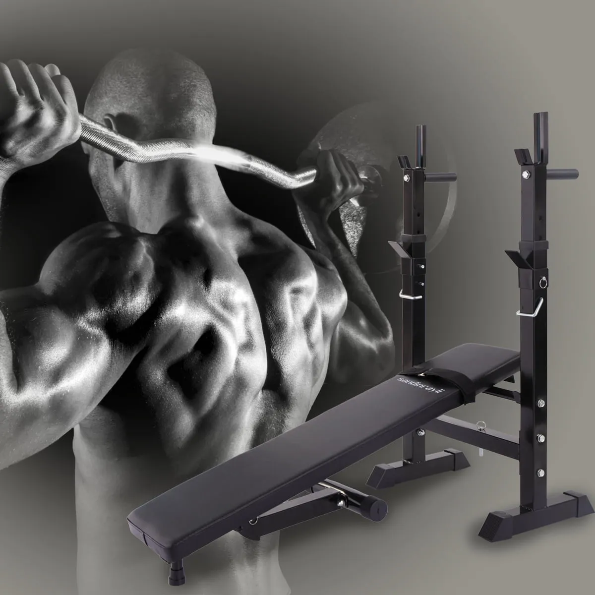 Weight Lifting Folding Bench With Rack