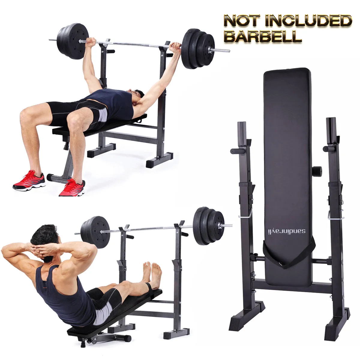 Weight Lifting Folding Bench With Rack
