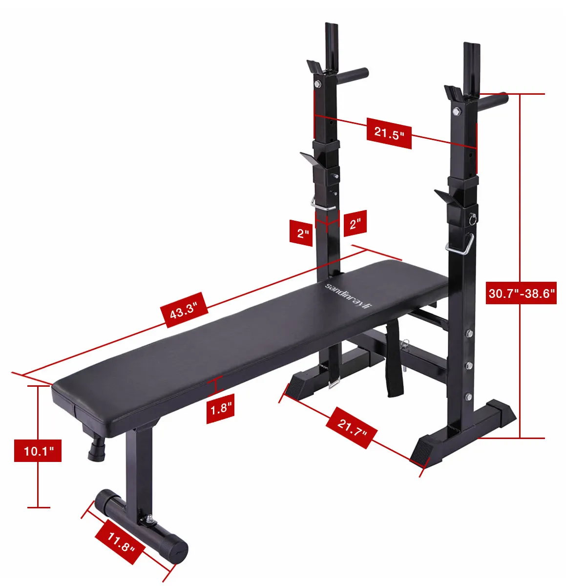 Weight Lifting Folding Bench With Rack