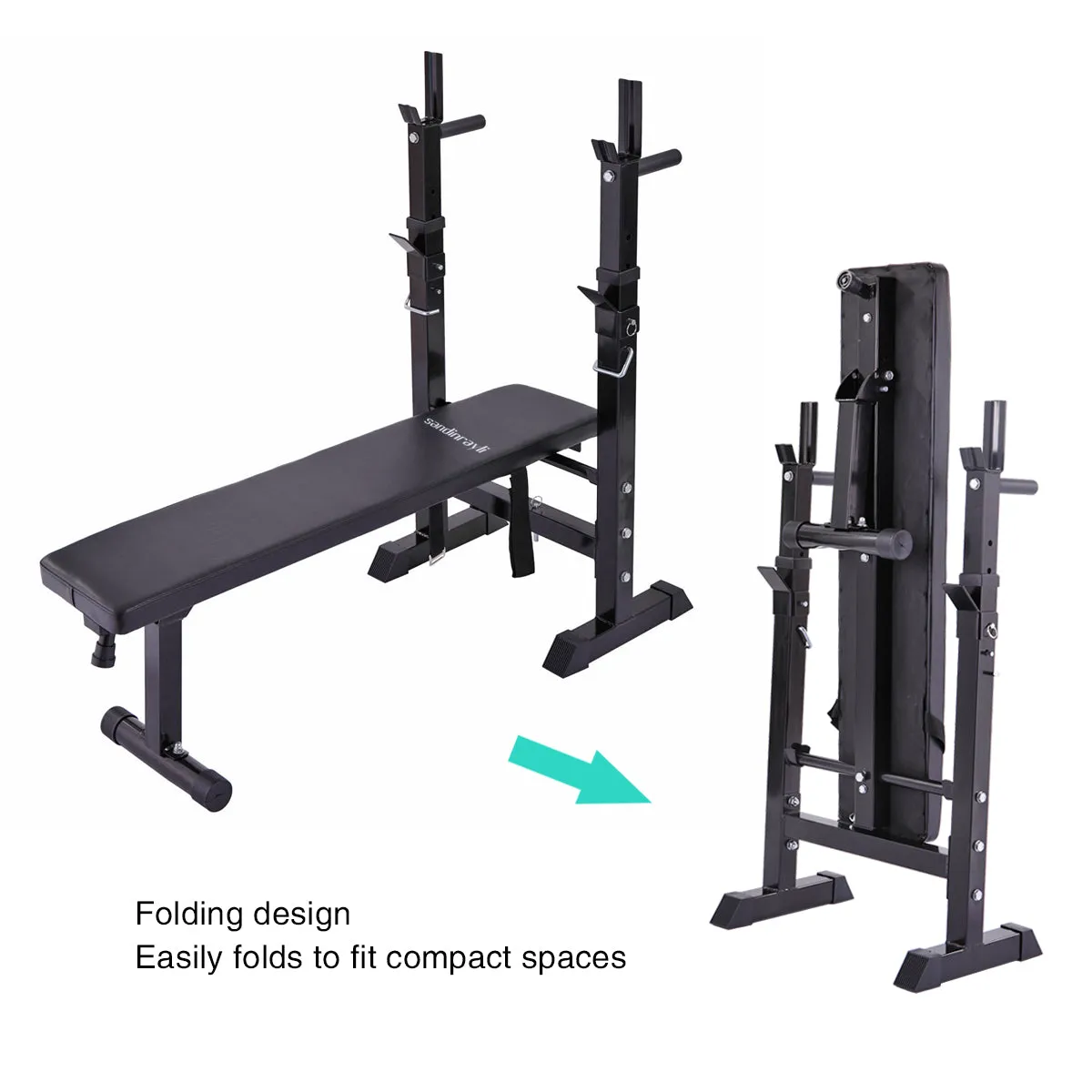 Weight Lifting Folding Bench With Rack
