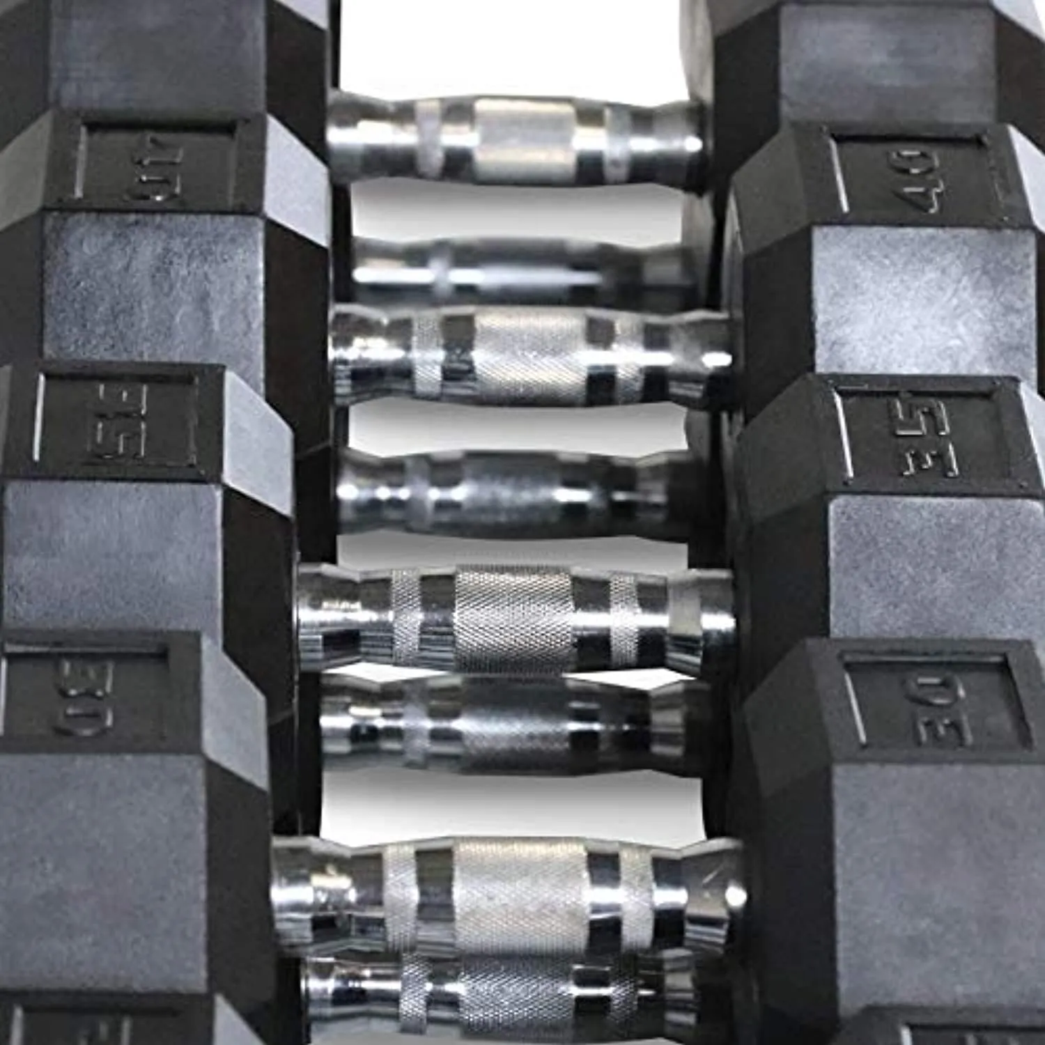 WF Athletic Supply 5-25Lb Rubber Coated Hex Dumbbell Set with A Frame Storage Rack Non-Slip Hex Shape for Muscle Toning, Strength Building & Weight Loss - Multiple Choices Available