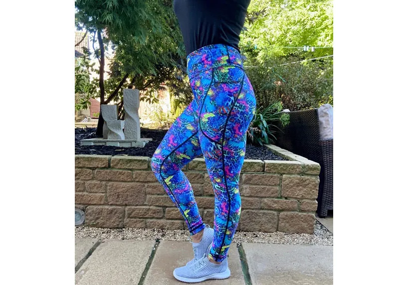 Winter Sapphire Safari Leggings with Pockets