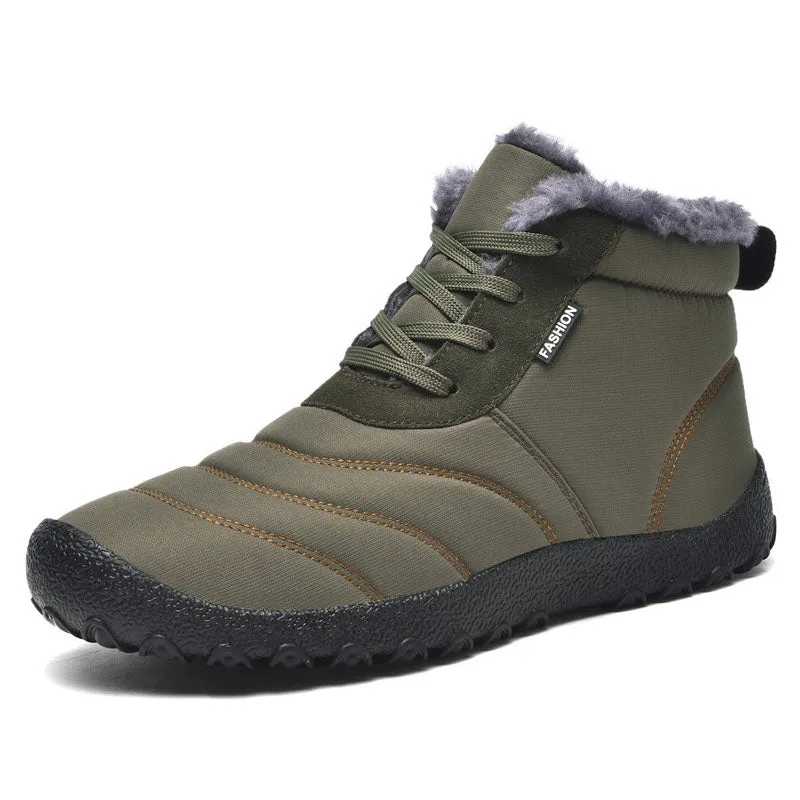 Winter Soft Sole Warm Flat Waterproof Ankle Snow Boots for Men