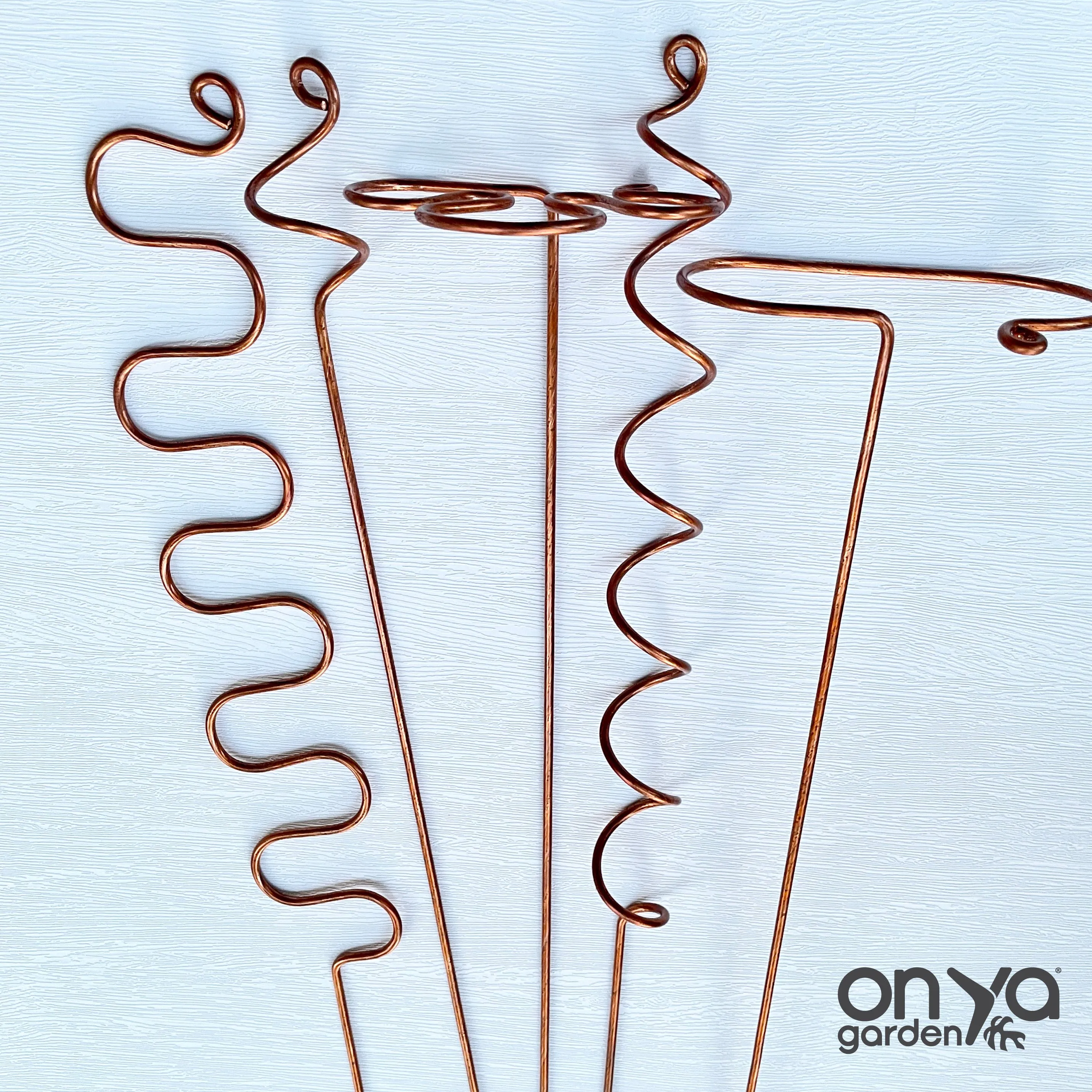 XL Copper Plant Sticks, 24" Long Plant Support, 7 Designs