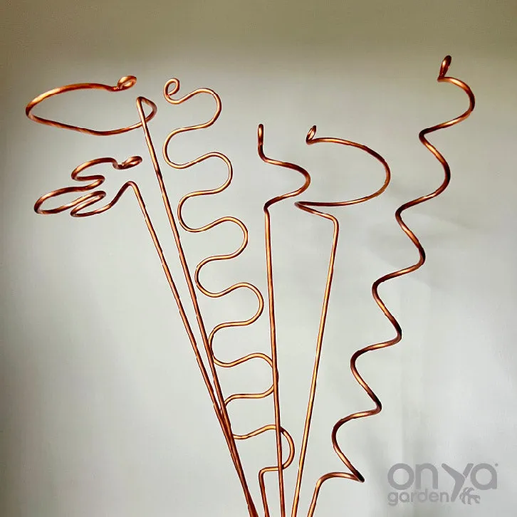XL Copper Plant Sticks, 24" Long Plant Support, 7 Designs