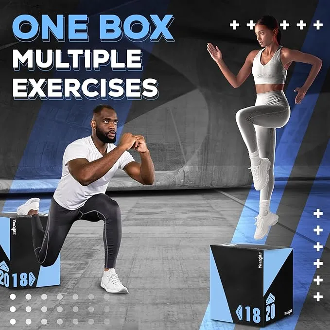 Yes4All 3 in 1 Foam Plyometric Jump Box for Training & Conditioning - Plyo Jump Box for Fitness Workout Exercise