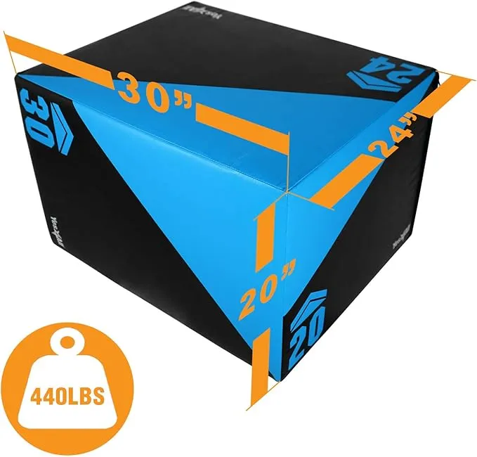 Yes4All 3 in 1 Foam Plyometric Jump Box for Training & Conditioning - Plyo Jump Box for Fitness Workout Exercise