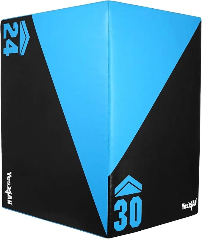 Yes4All 3 in 1 Foam Plyometric Jump Box for Training & Conditioning - Plyo Jump Box for Fitness Workout Exercise