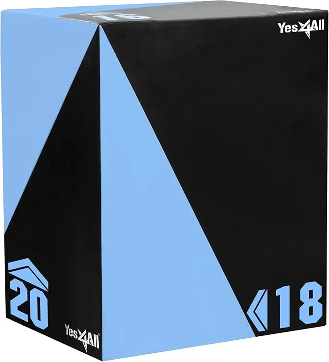 Yes4All 3 in 1 Foam Plyometric Jump Box for Training & Conditioning - Plyo Jump Box for Fitness Workout Exercise