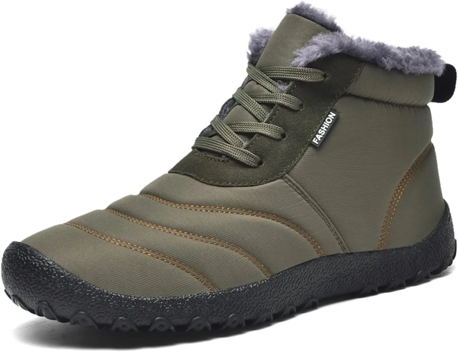ZYZSTR Winter Snow Boots Thick Warm Waterproof Ankle Boots Men's Round Head Non-Slip Outdoor Cotton Shoes Comfortable Slip-on Ankle Boot Fit Men Sz 7, Women Sz 9